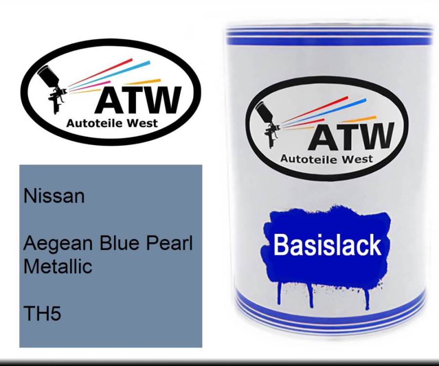 Nissan, Aegean Blue Pearl Metallic, TH5: 500ml Lackdose, von ATW Autoteile West.